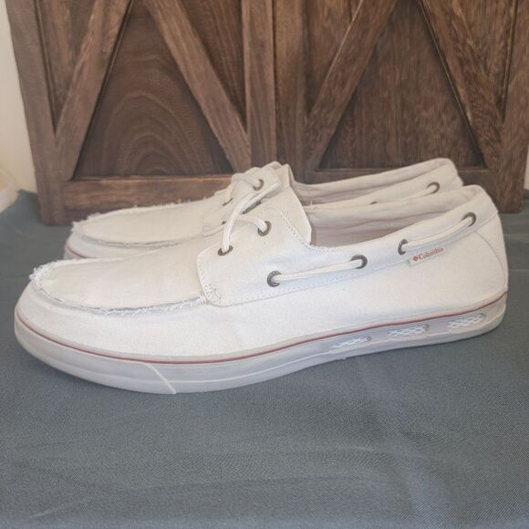 Columbia Vulc N Vent Boater Topsider Lace Shoes Seaside White Men's Size 14 - Picture 4 of 13